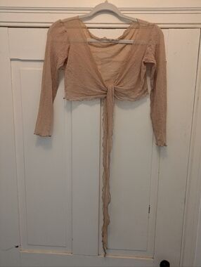Unique Fairycore, Ballet, Wrap Style, Nude/ Sparkle Layer Top- OS